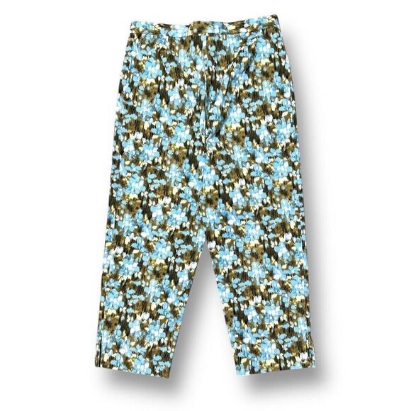 Style & Co 8P Multicolor Stretch Capri Pants Abstract Print Boho Side Slits Y2K - Picture 6 of 8